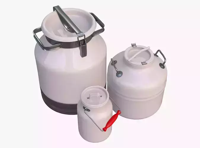 Milk Cans and Canister Set M1 3D model