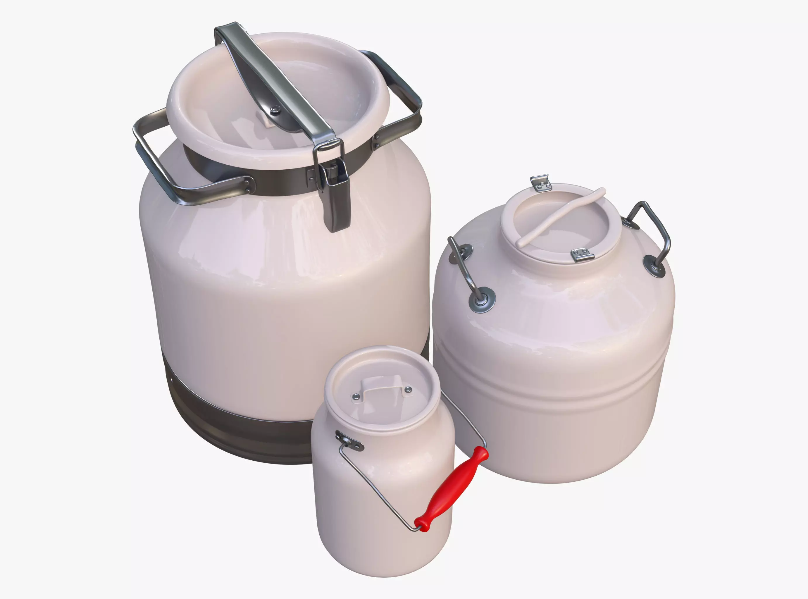 Milk Cans and Canister Set M1 3D model_0