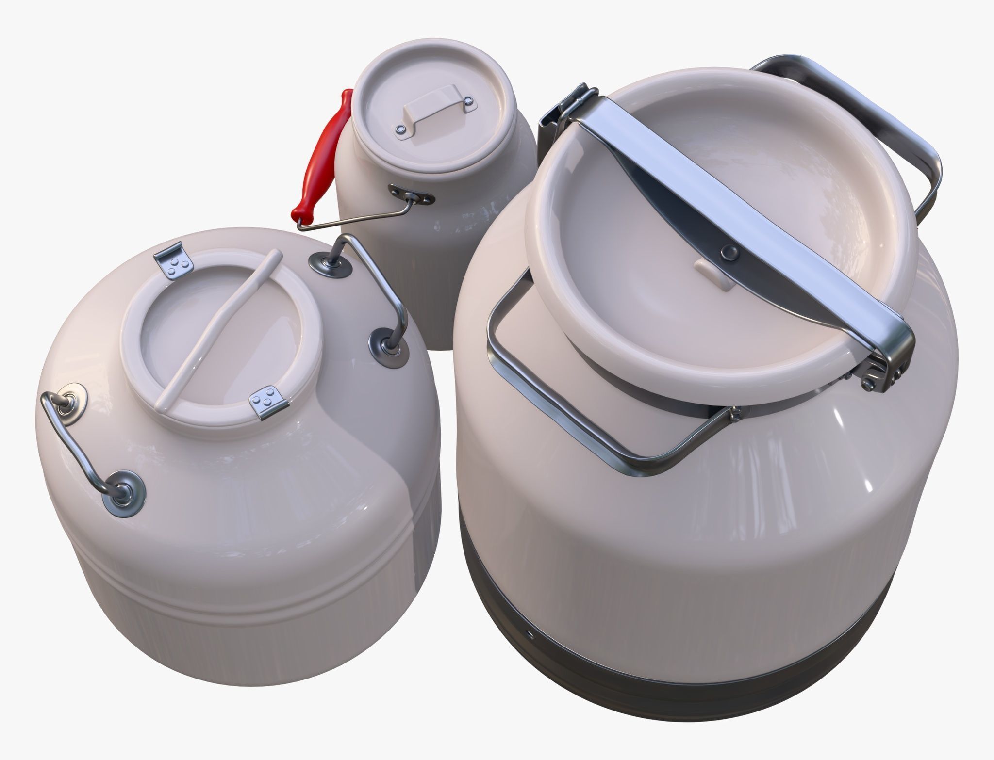 Milk Cans and Canister Set M1 3D model_3