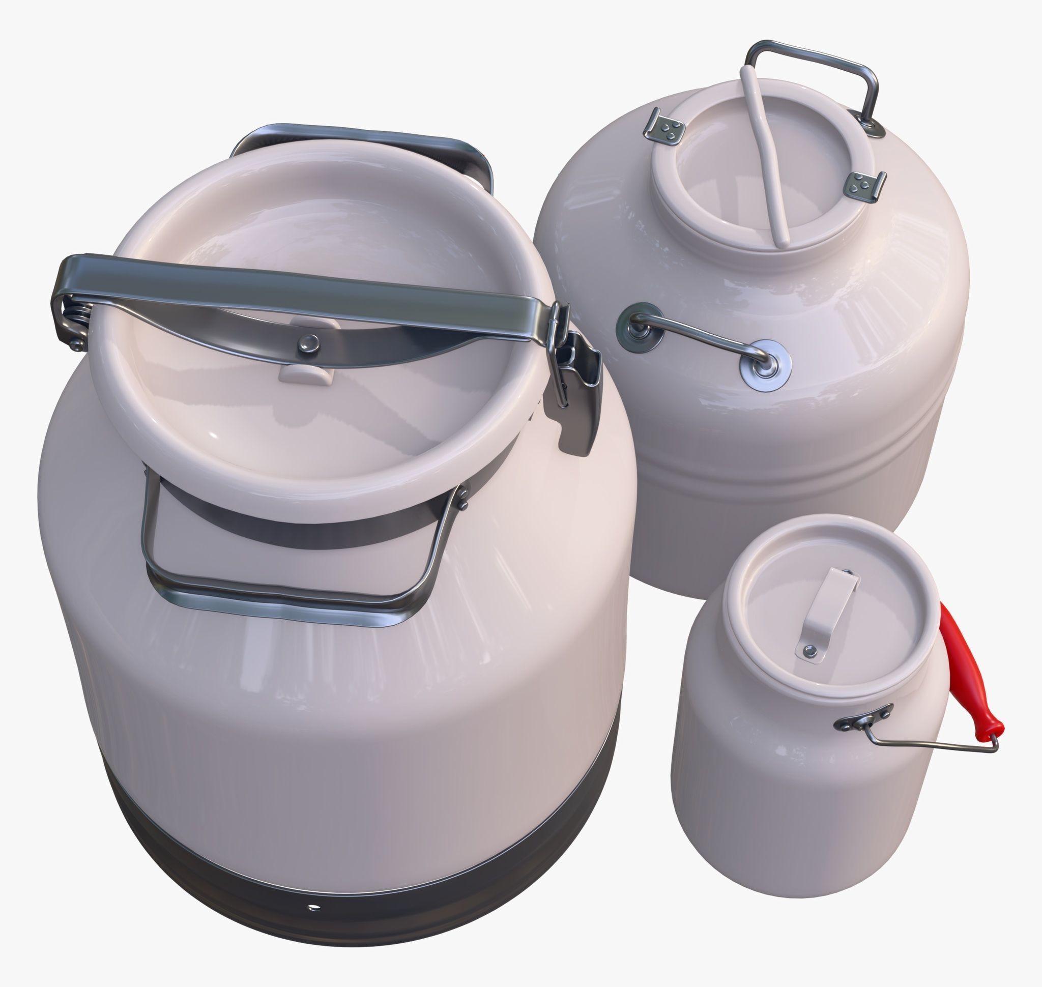 Milk Cans and Canister Set M1 3D model_1