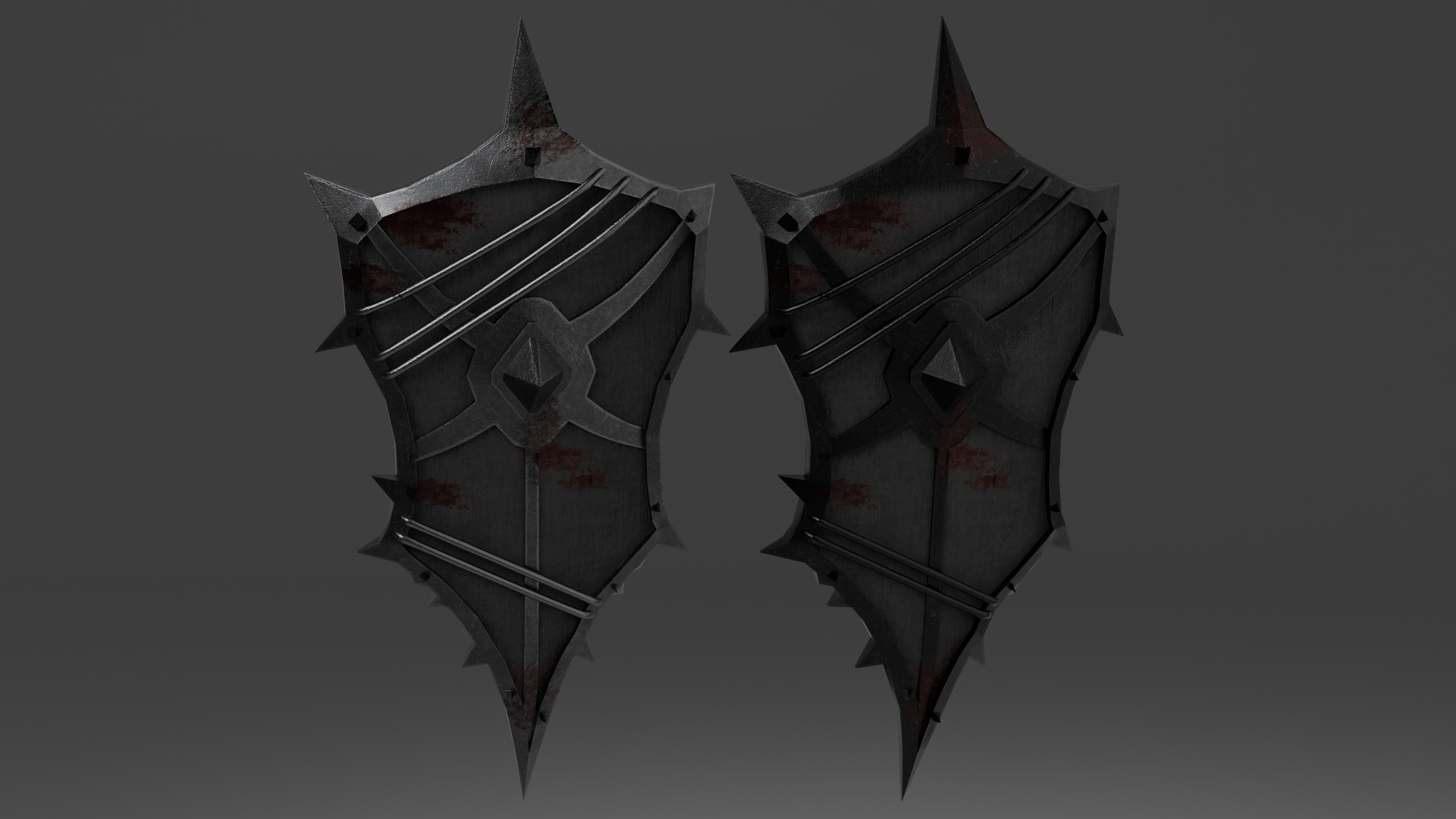 Shield and sword with 4 different textures Low-poly 3D model 3D Model Collection_15