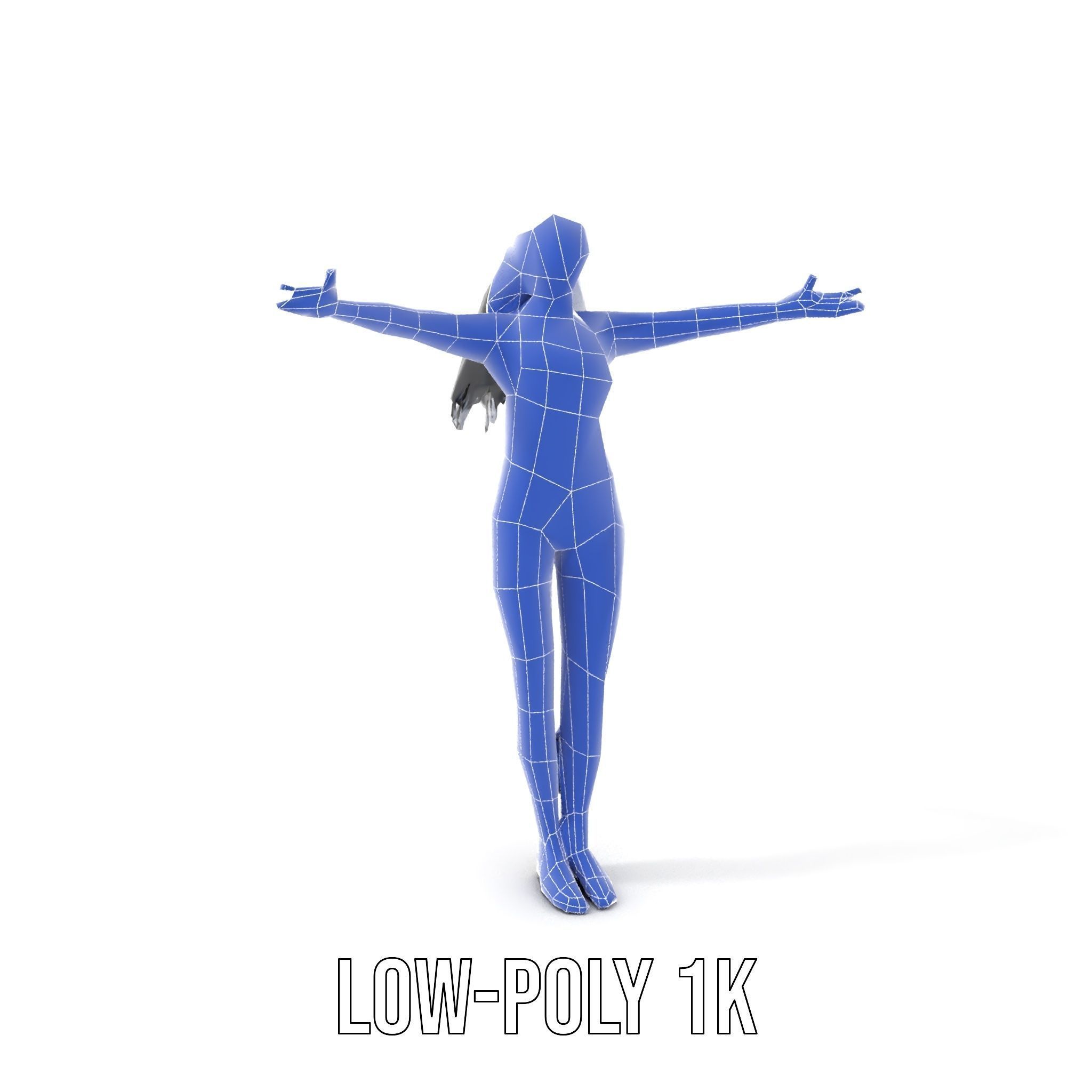 Futuristic Silver Bodysuit Woman Rigged and Animated D Chara... Low-poly 3D model_25