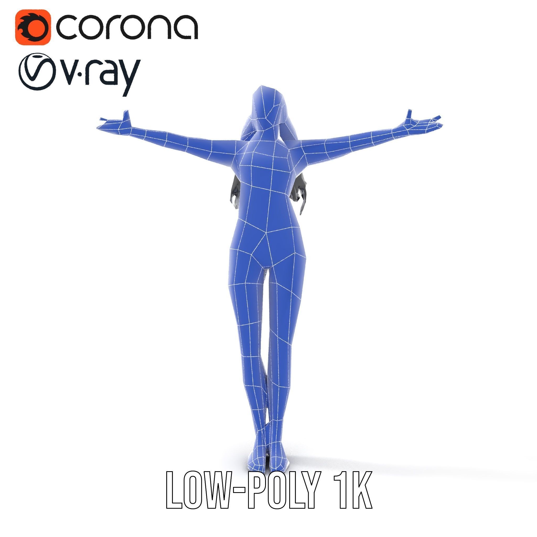 Futuristic Silver Bodysuit Woman Rigged and Animated D Chara... Low-poly 3D model_19