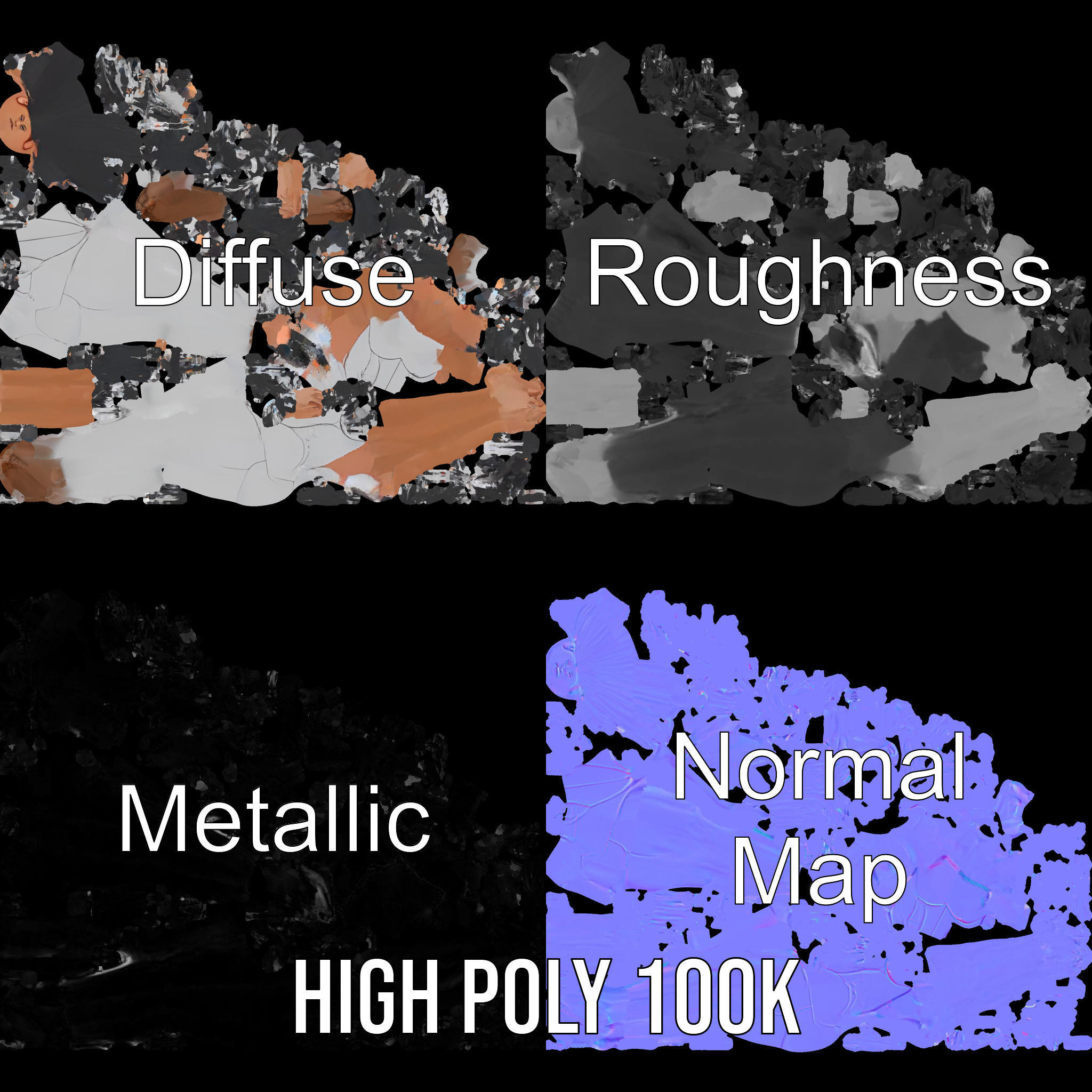 Futuristic Silver Bodysuit Woman Rigged and Animated D Chara... Low-poly 3D model_3