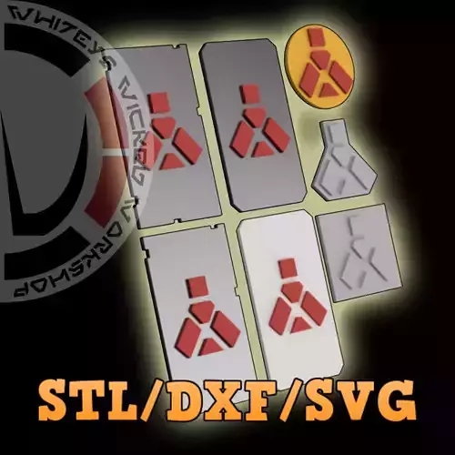 Lethal Hazard Beware Symbol Plate STL-DXF-SVG 3D print model