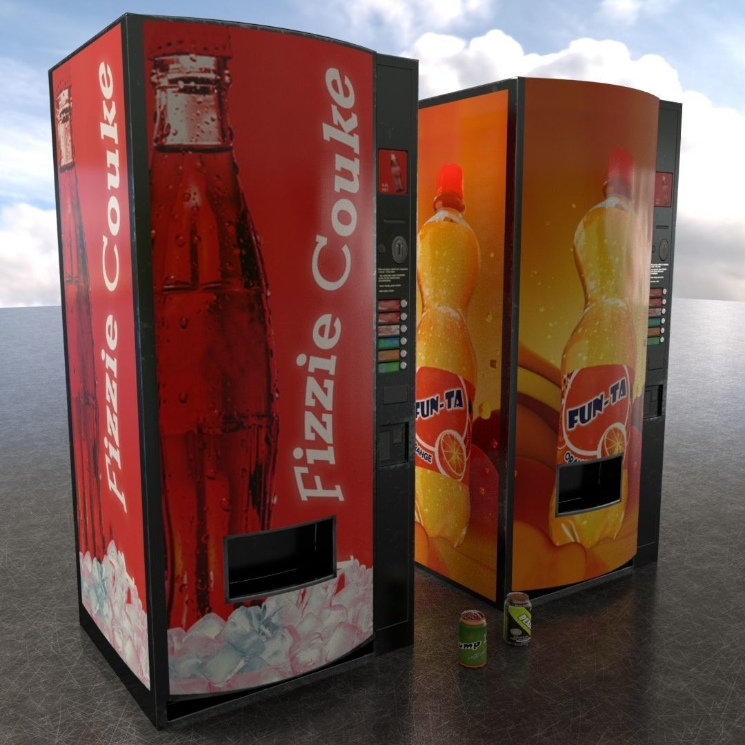 PBR Soda Vending Machines Low-poly 3D model_1
