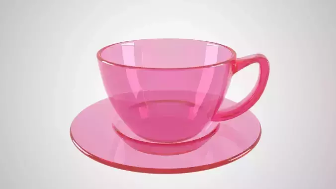 Glass Coffee Cup Light Pink Color