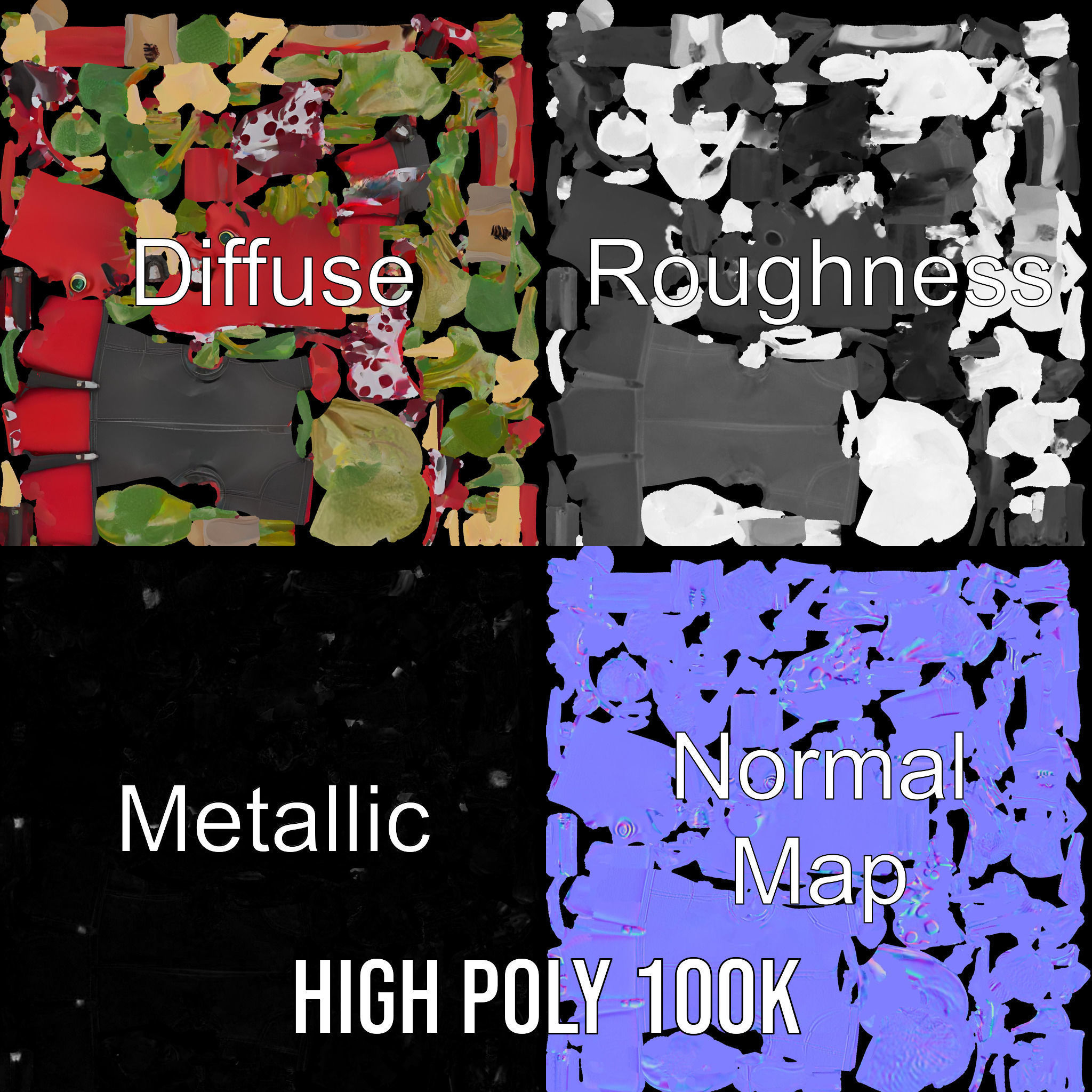 Animated Radish Character with Polka Dot Scarf Rigged and Ani... Low-poly 3D model_3