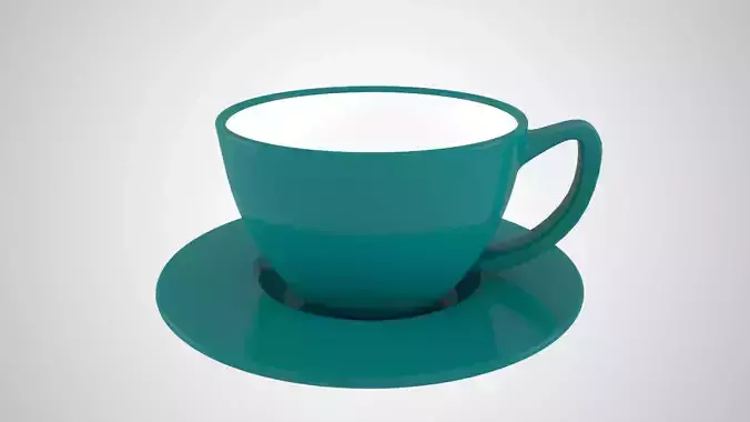 Coffee Cup Saucer Teal Color