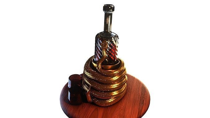 Snake wine holder Low-poly 3D model Low-poly 3D print model