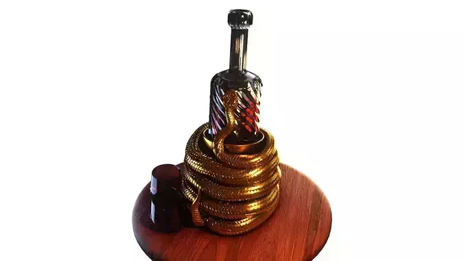 Snake wine holder Low-poly 3D model 3D print model