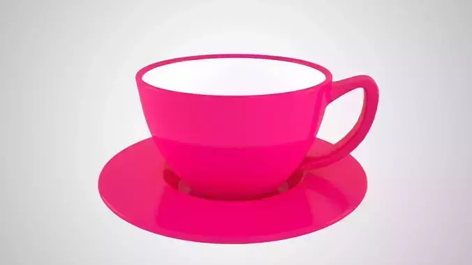 Coffee Cup Saucer Rose Pink Color