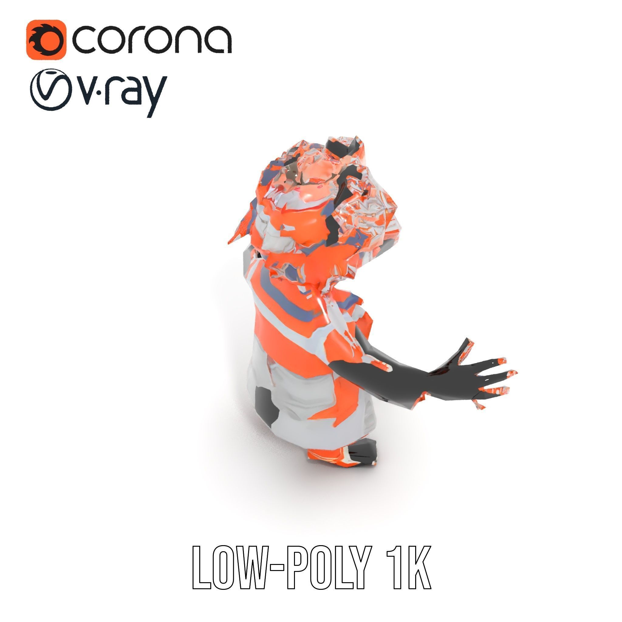 Urban Explorer Rigged and Animated D Character Model Low-poly 3D model_13