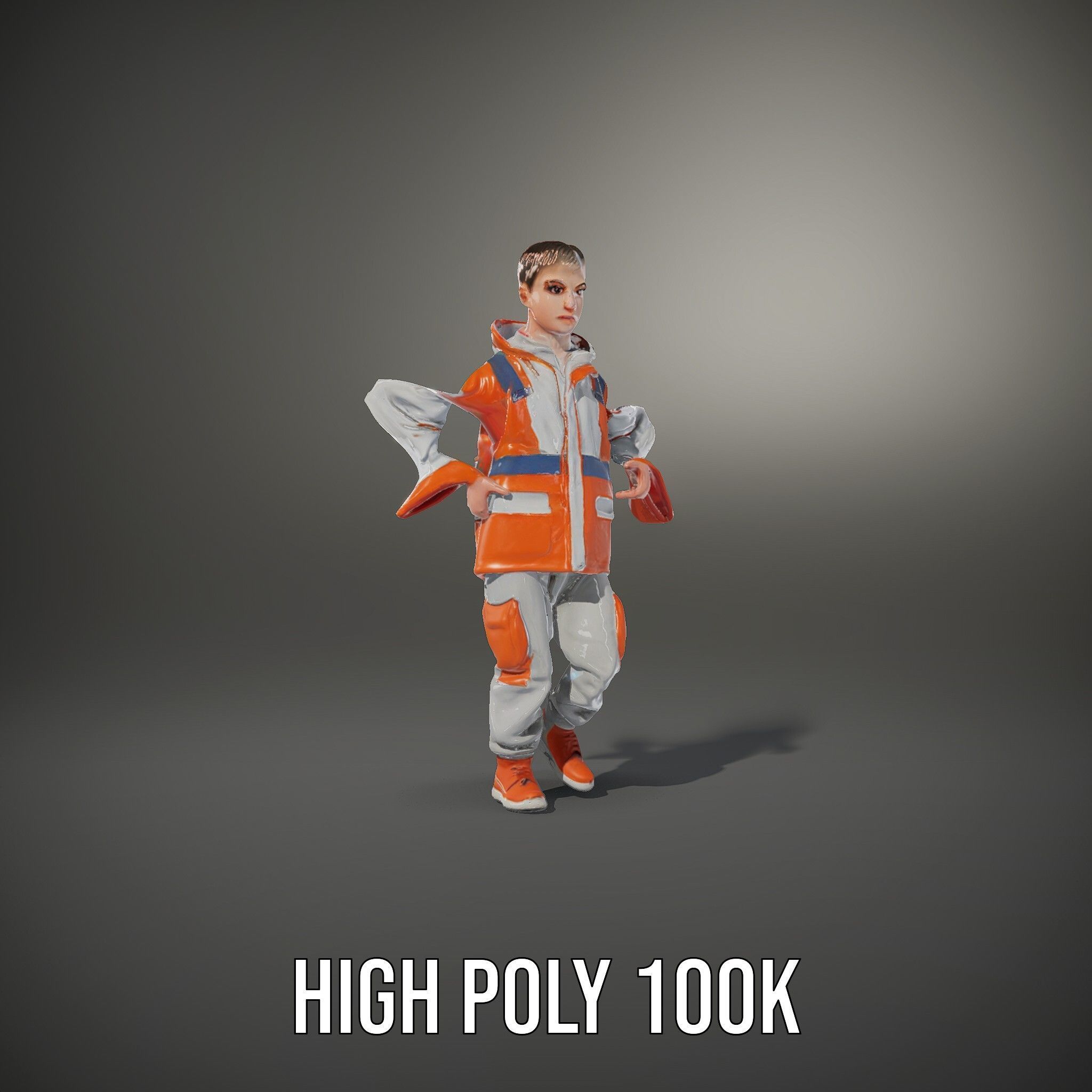 Urban Explorer Rigged and Animated D Character Model Low-poly 3D model_31