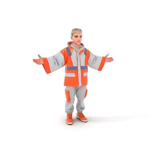 Urban Explorer Rigged and Animated D Character Model Low-poly 3D model