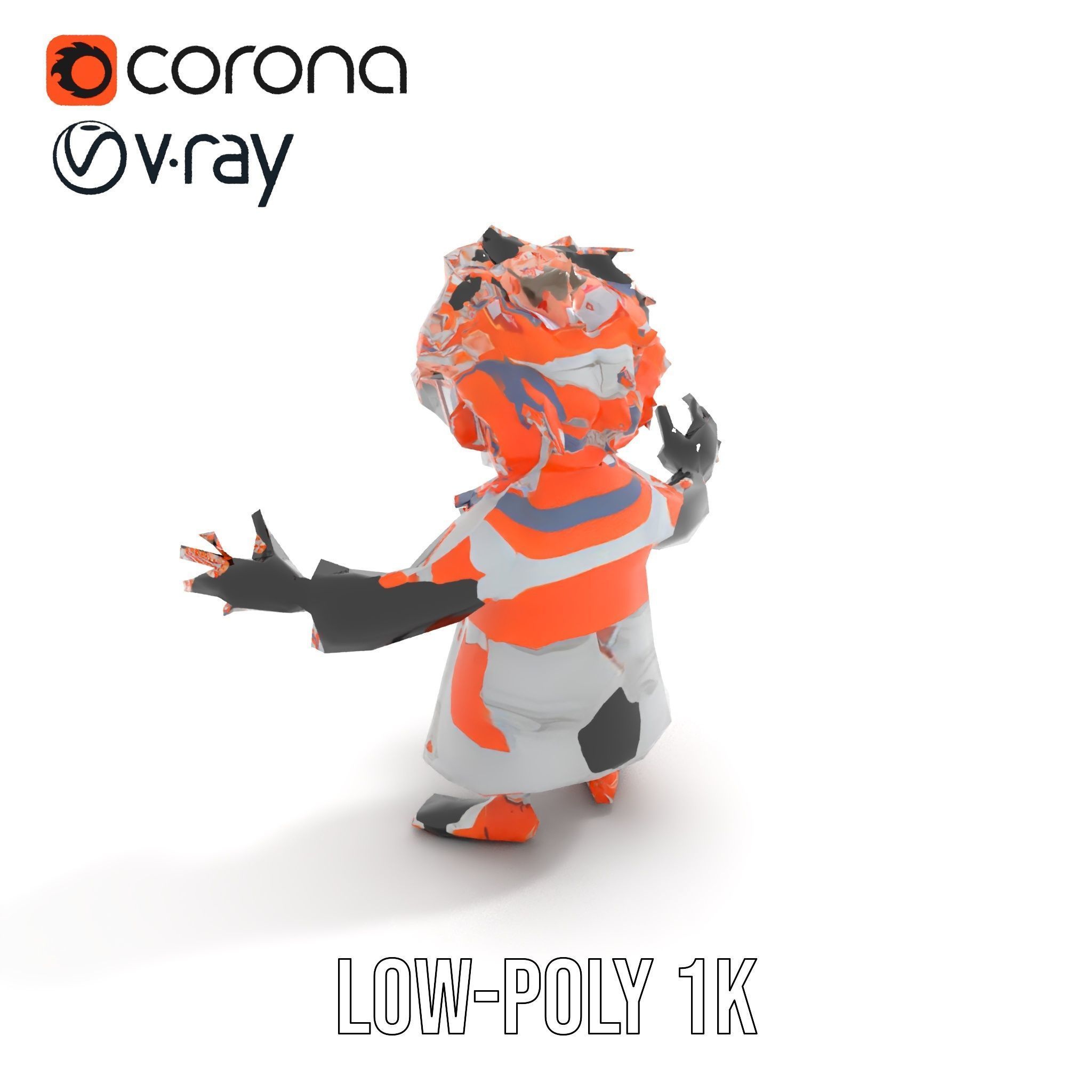 Urban Explorer Rigged and Animated D Character Model Low-poly 3D model_18