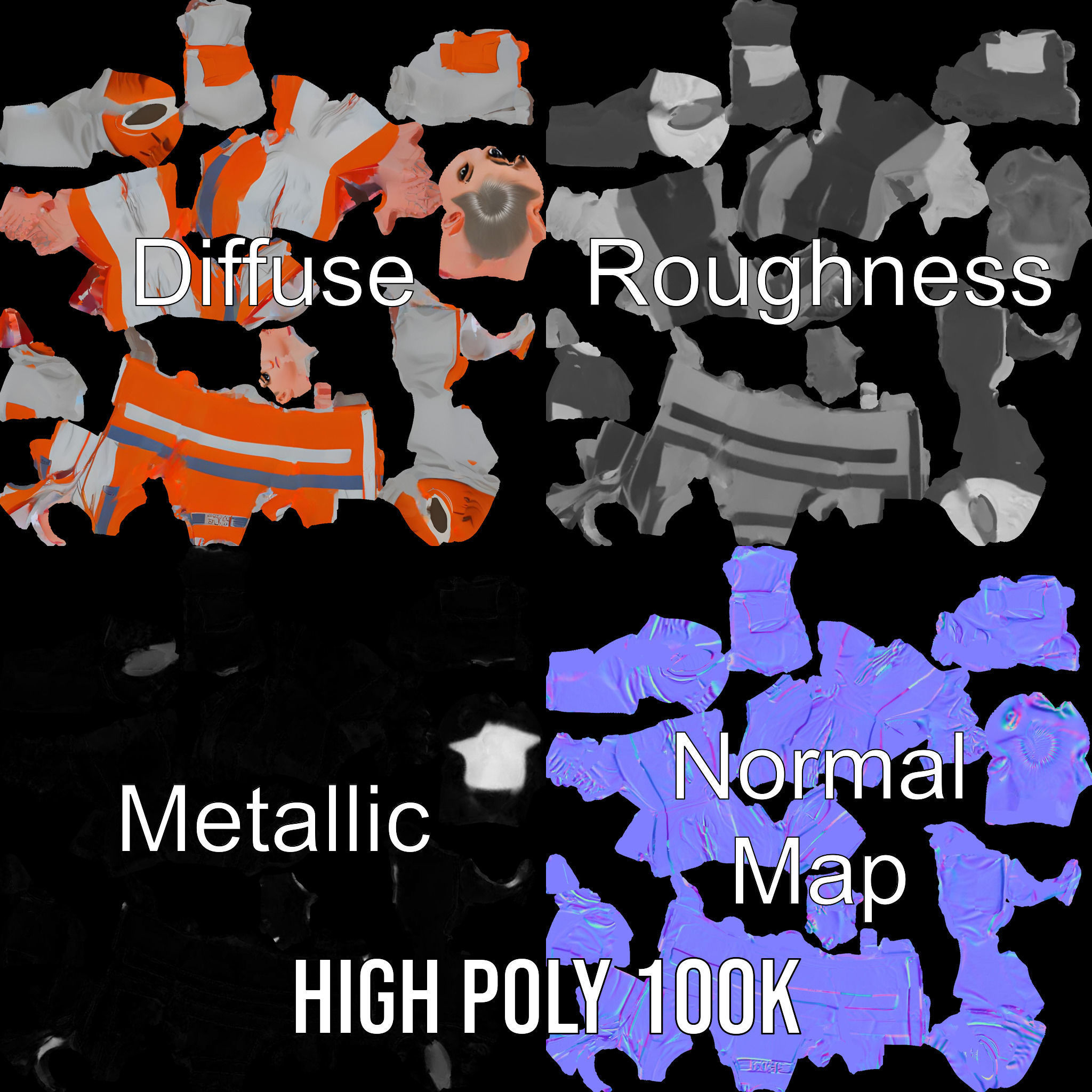 Urban Explorer Rigged and Animated D Character Model Low-poly 3D model_3