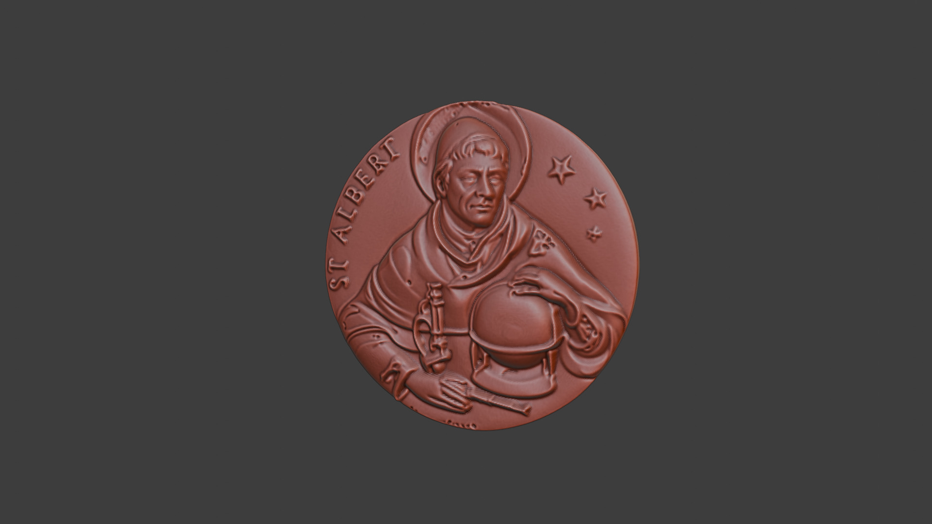 3D Printed Coin  St Albert Relief 3D print model_4