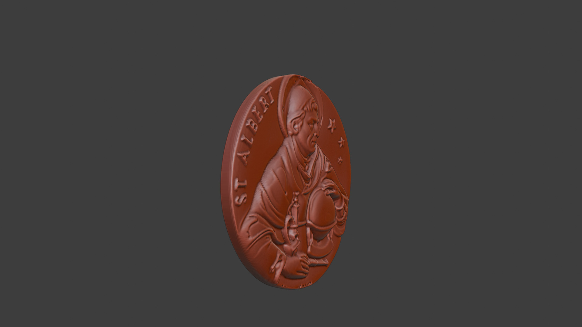 3D Printed Coin  St Albert Relief 3D print model_3