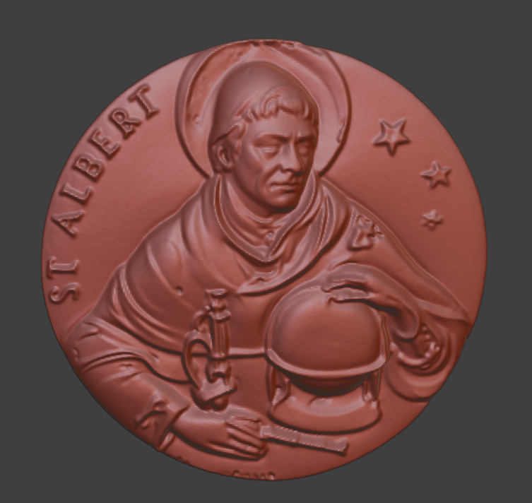 3D Printed Coin  St Albert Relief 3D print model_2