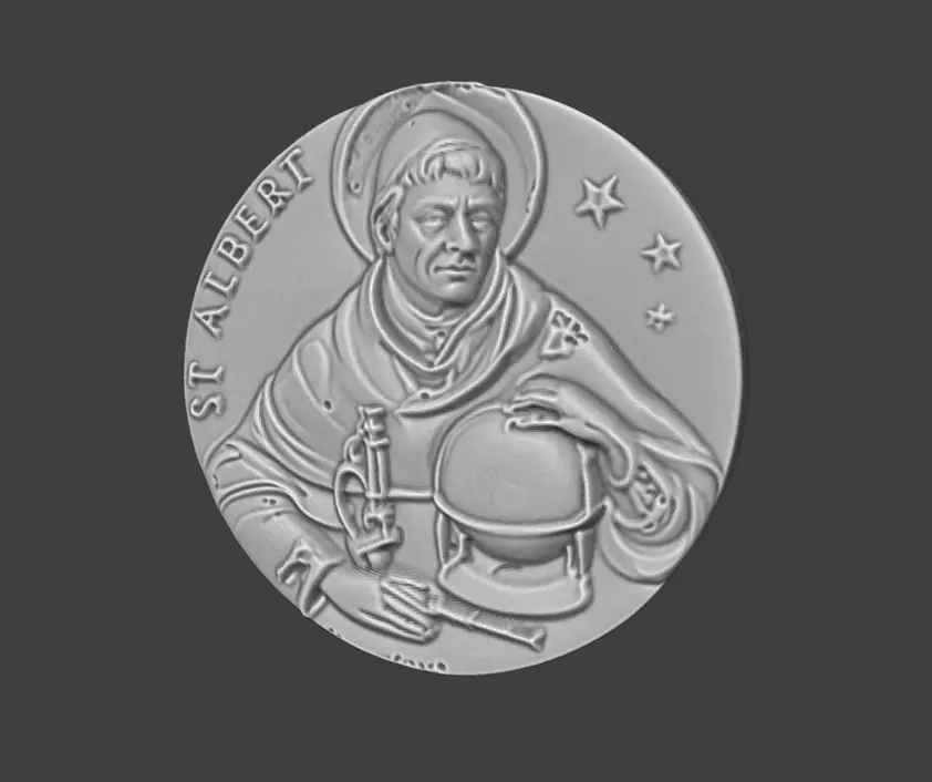 3D Printed Coin  St Albert Relief 3D print model_0