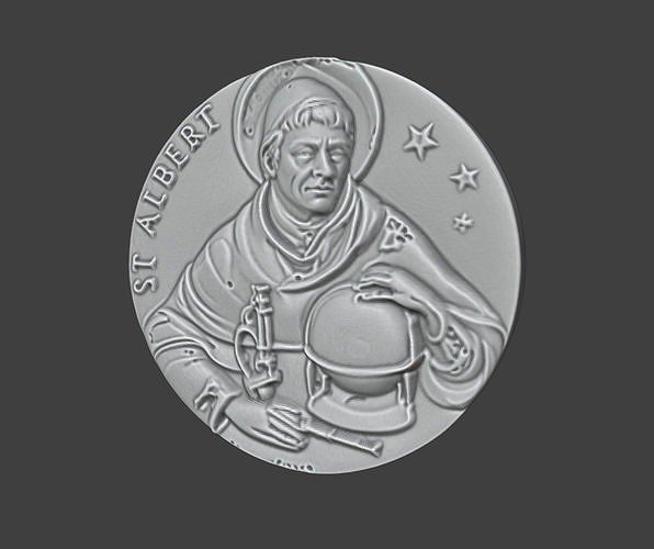 3D Printed Coin  St Albert Relief 3D print model