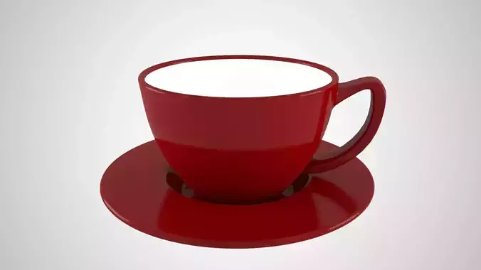 Coffee Cup Saucer Maroon Color
