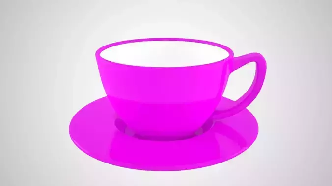Coffee Cup Saucer Magenta Color