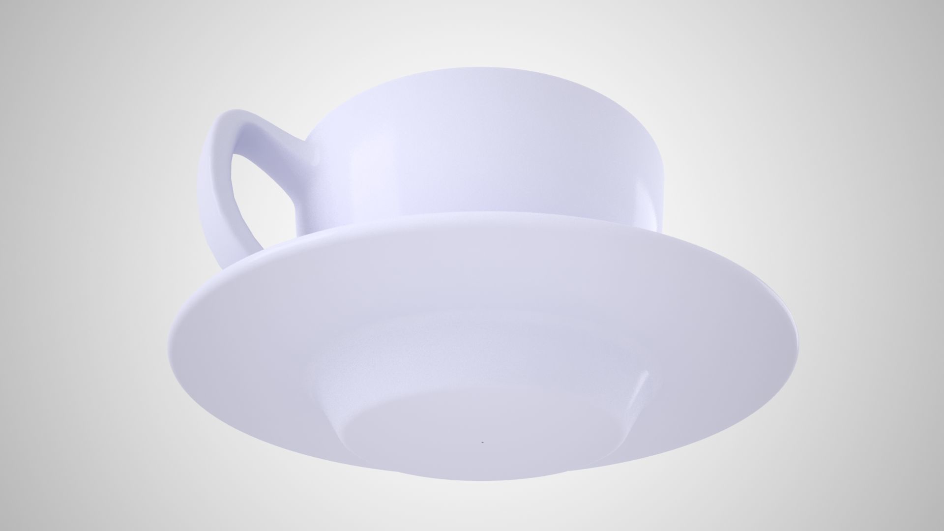 Coffee Cup Saucer Lavender Color 3D model_2