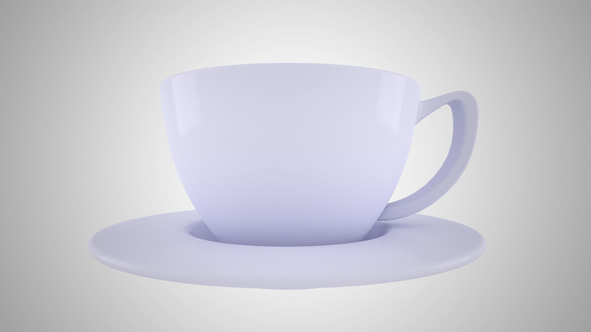 Coffee Cup Saucer Lavender Color 3D model_4