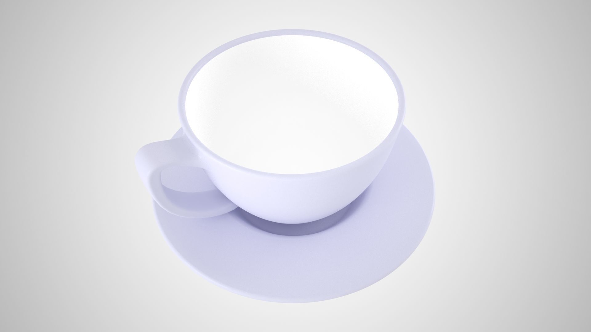 Coffee Cup Saucer Lavender Color 3D model_3