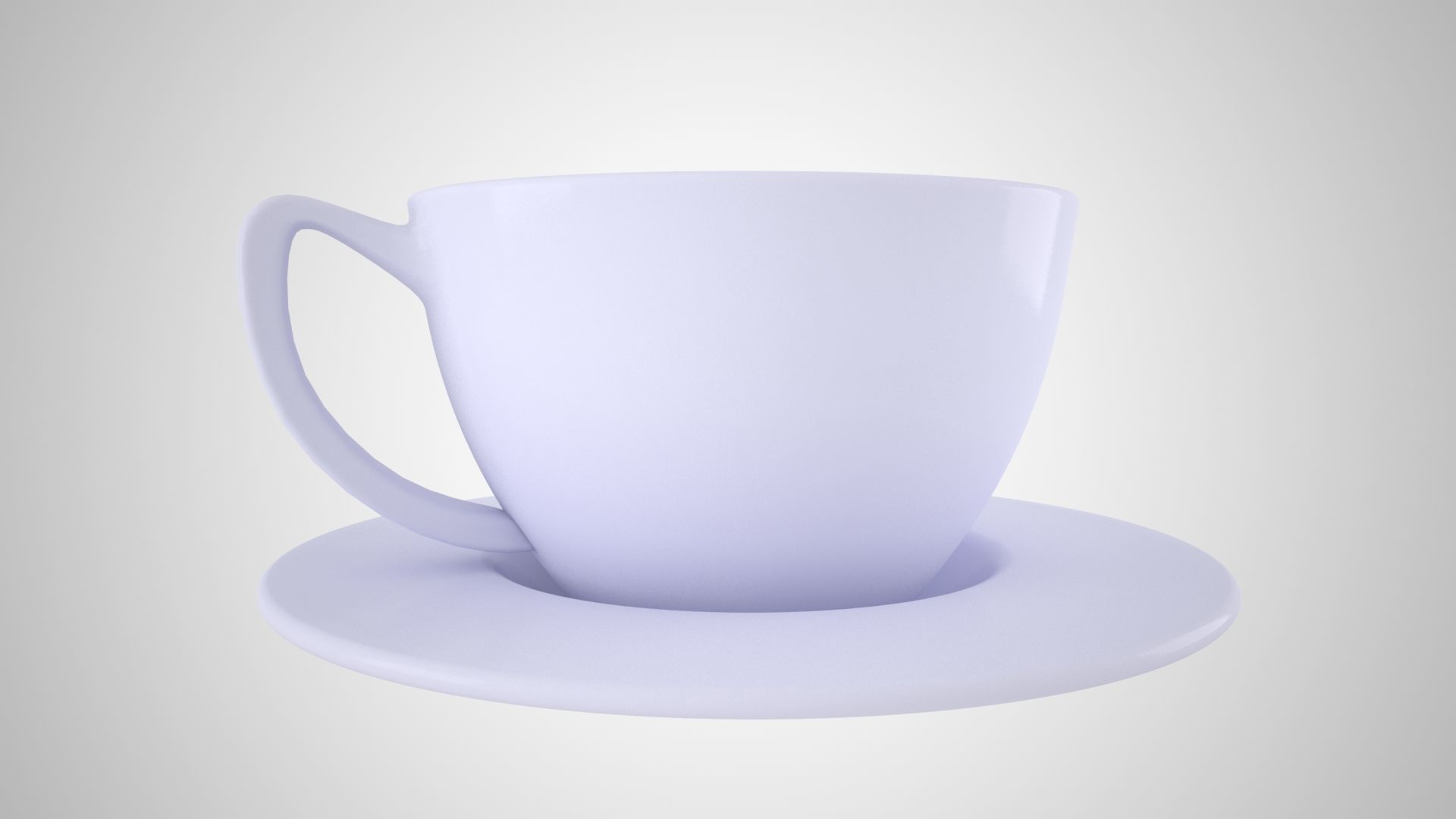 Coffee Cup Saucer Lavender Color 3D model_1