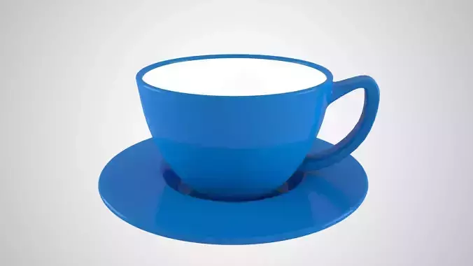Coffee Cup Saucer French Blue Color