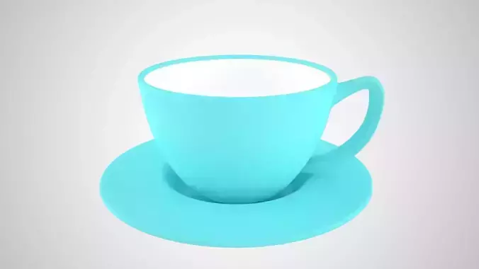Coffee Cup Saucer Electric Blue Color