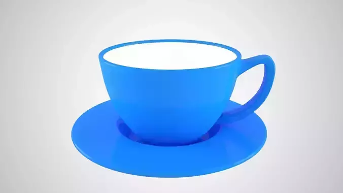 Coffee Cup Saucer Dodger Blue Color