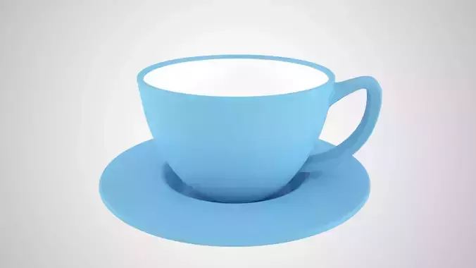 Coffee Cup Saucer Baby Blue Color