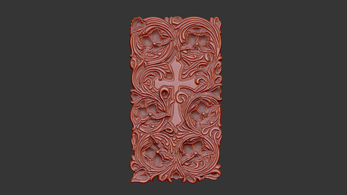 Pattern gothic design luxury soft leave bas relief 3D print model