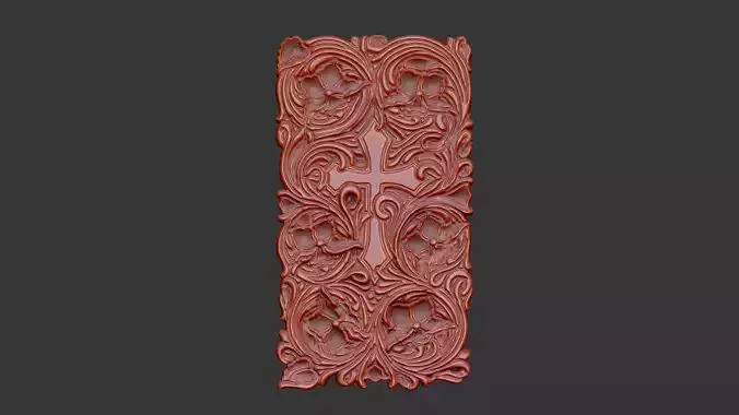 Pattern gothic design luxury soft leave bas relief 3D print model