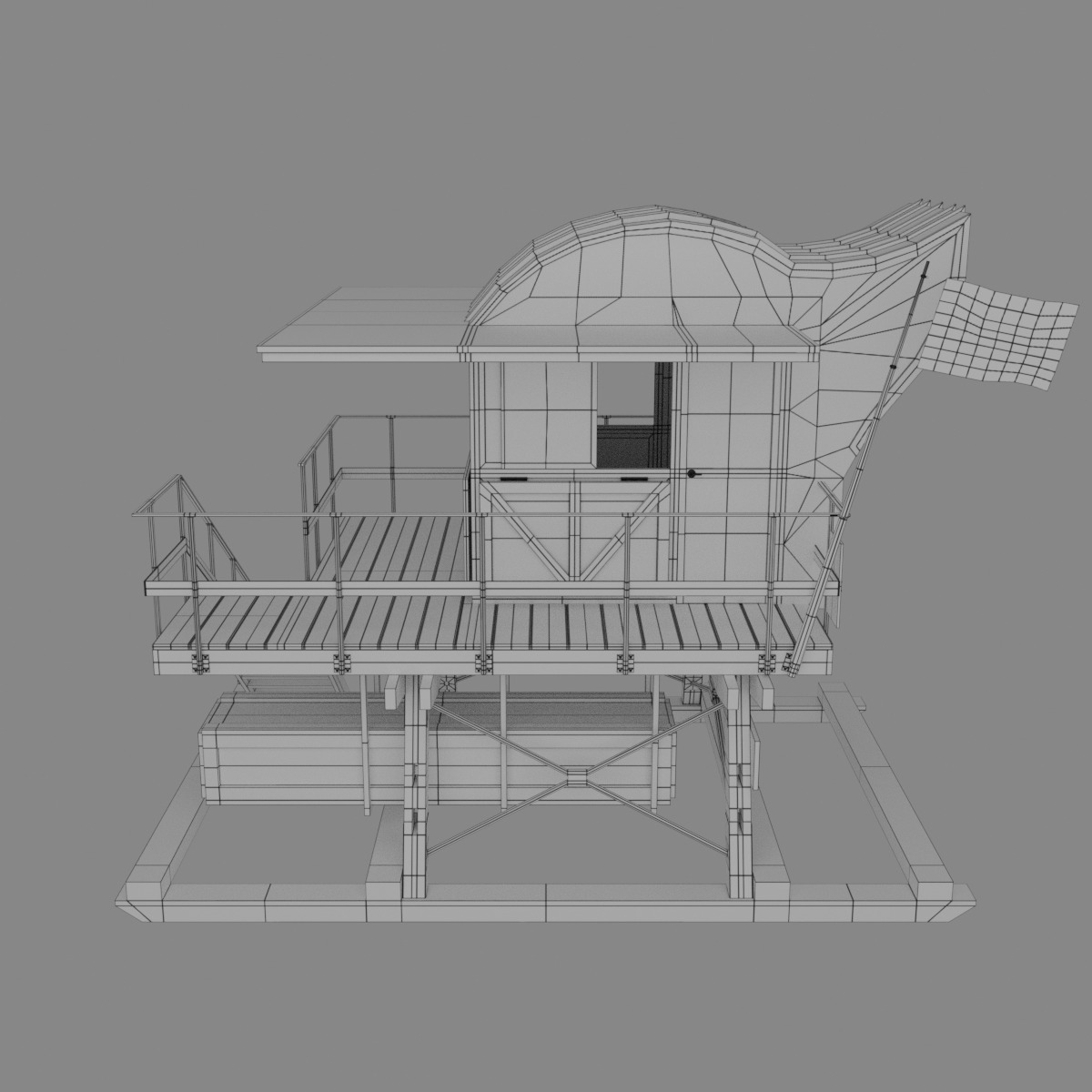 Lifeguard Tower 3D model_9