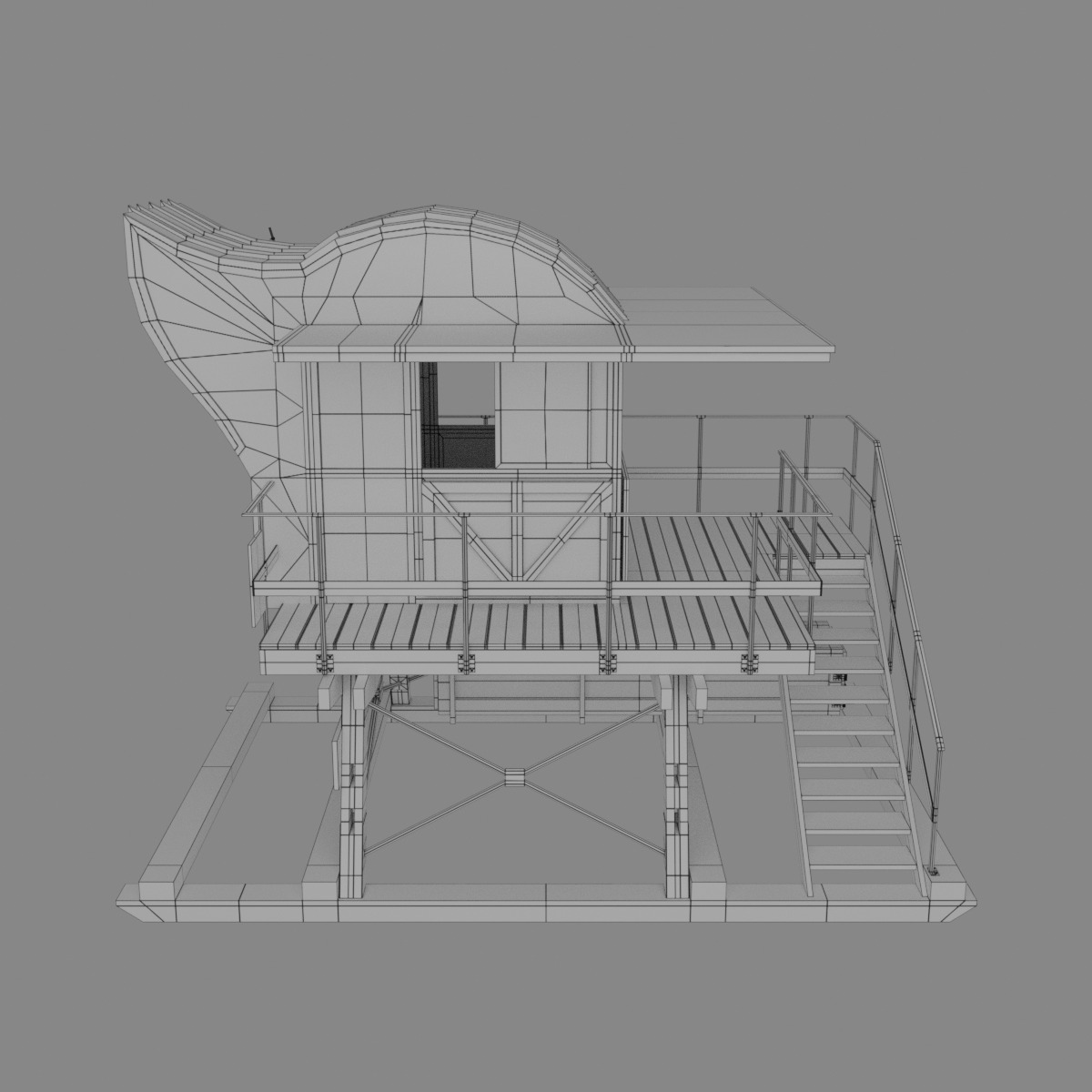 Lifeguard Tower 3D model_11