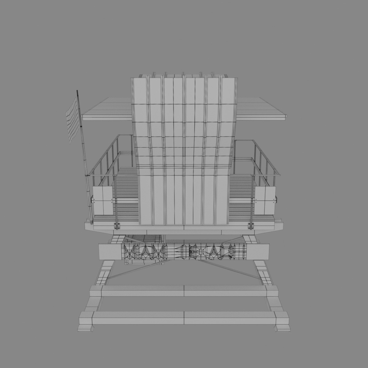 Lifeguard Tower 3D model_10