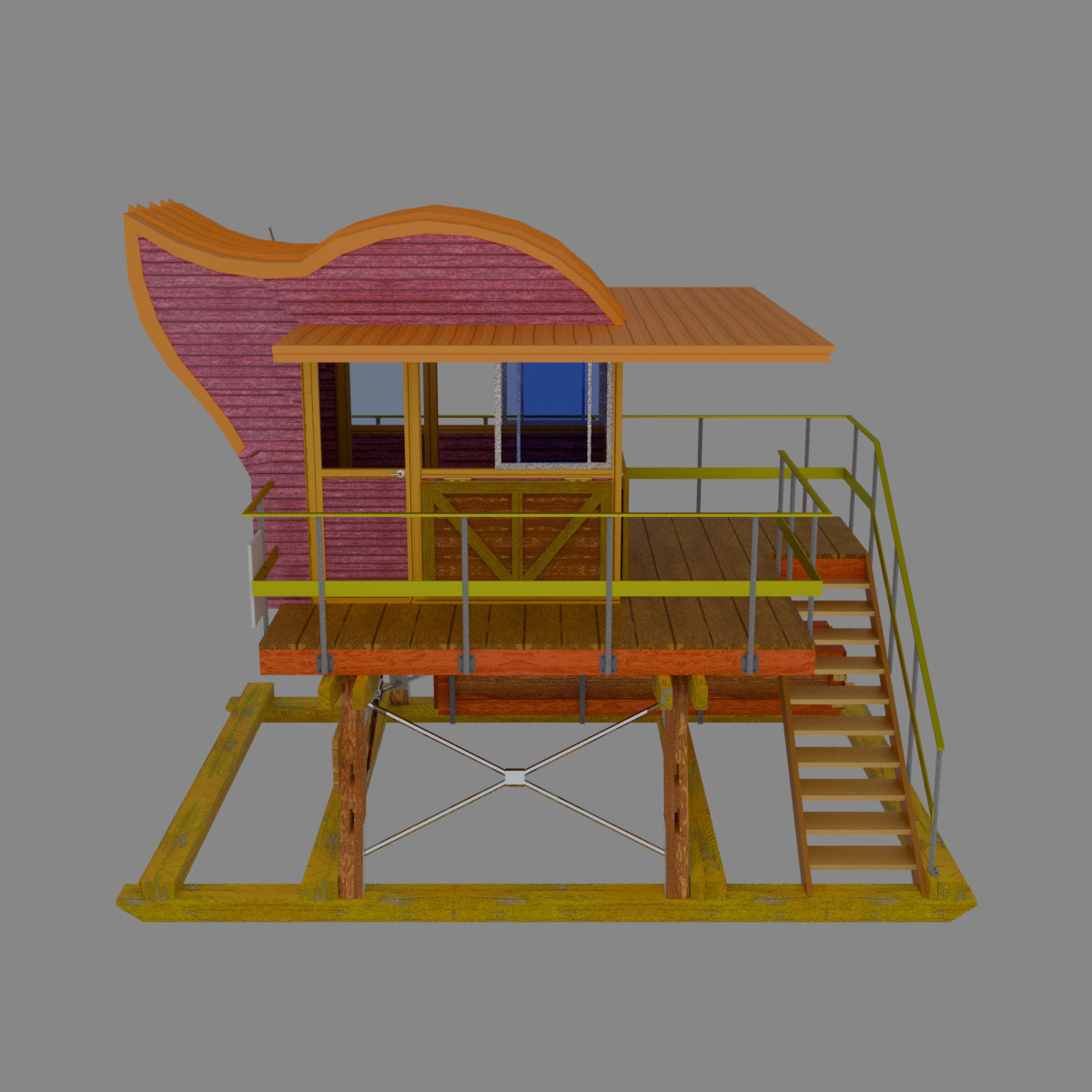 Lifeguard Tower 3D model_6