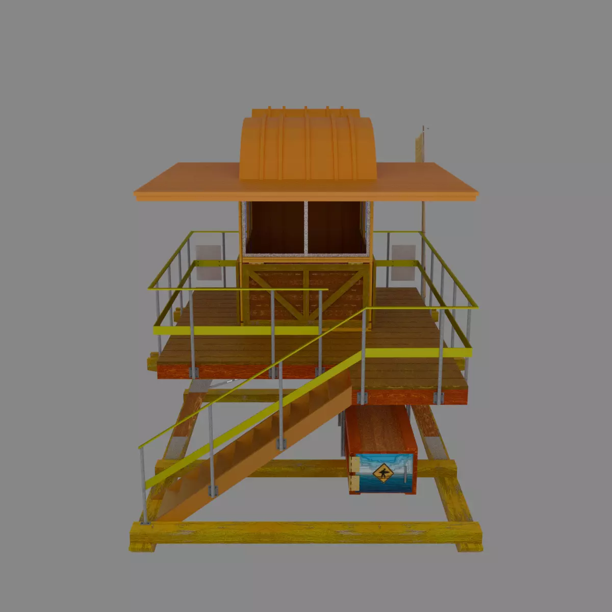 Lifeguard Tower 3D model_0