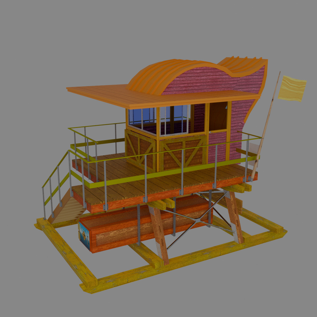 Lifeguard Tower 3D model_2