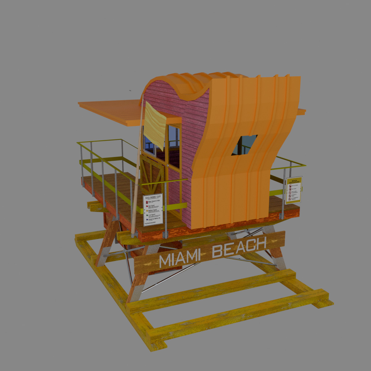 Lifeguard Tower 3D model_3