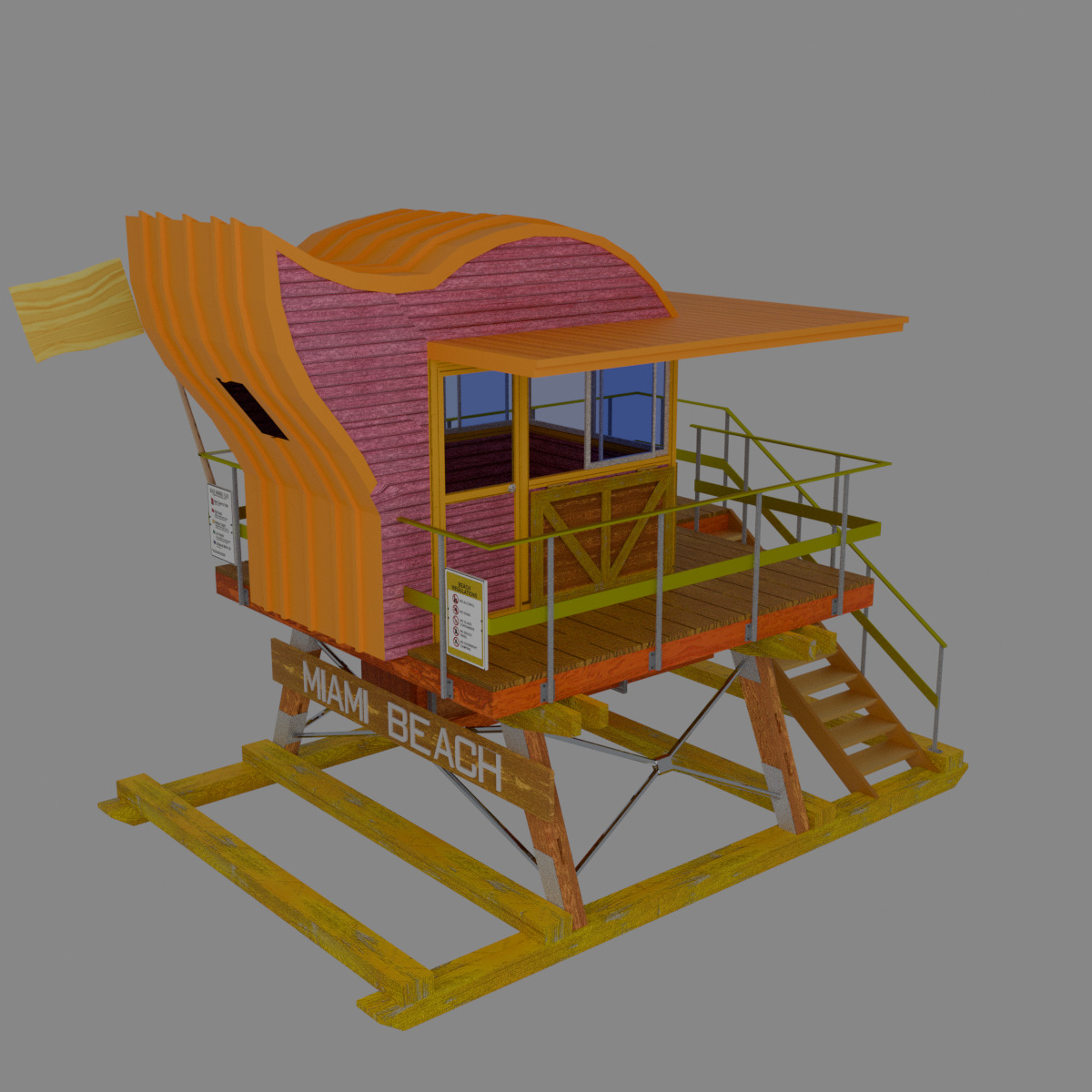 Lifeguard Tower 3D model_5