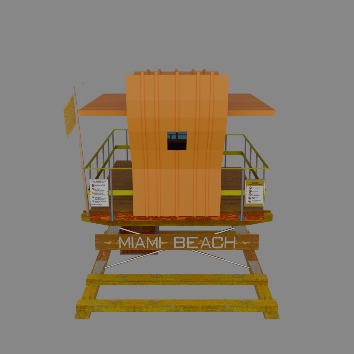 Lifeguard Tower 3D model_4