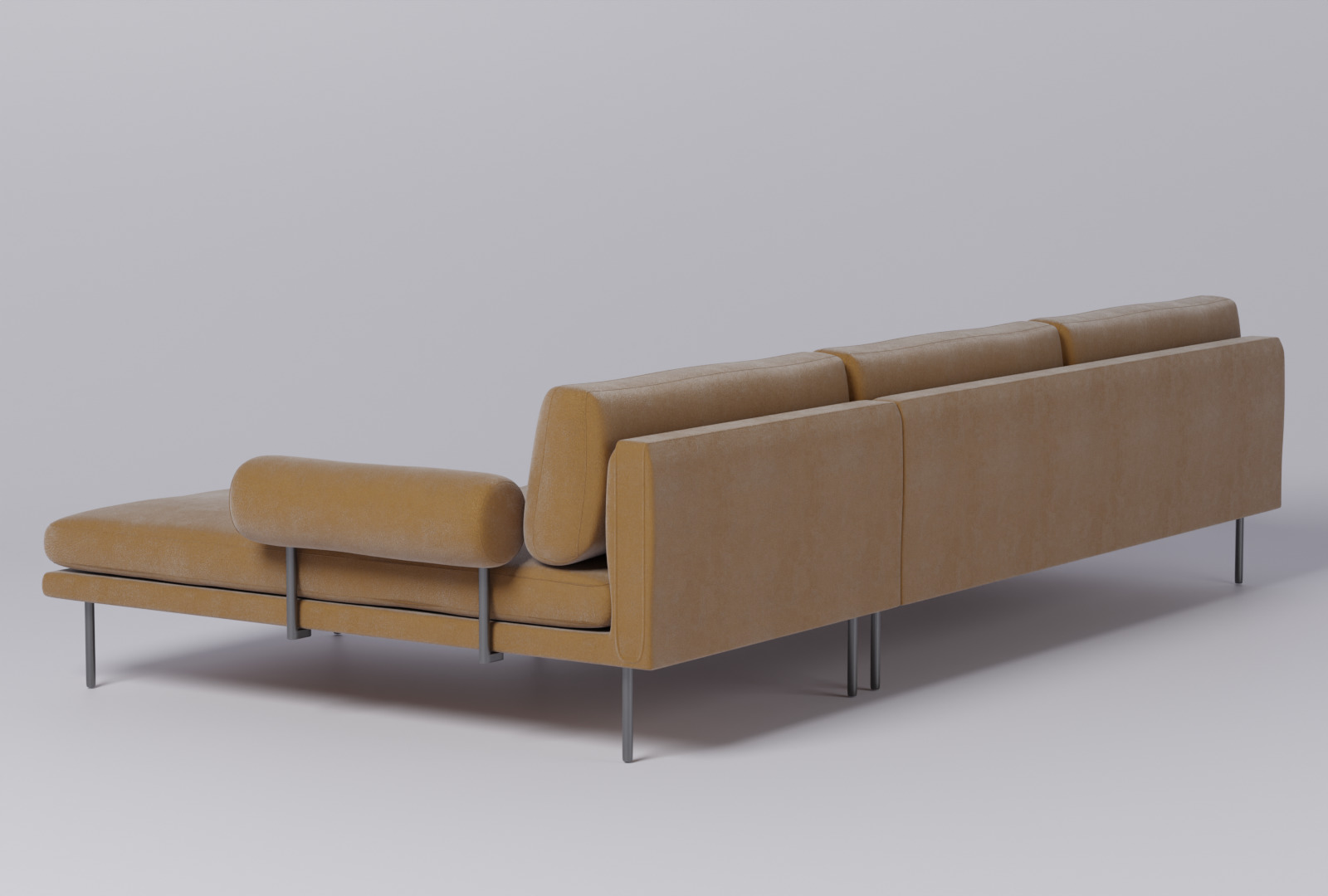 Fabric Sofa - orange fabric - Mies Roll - 3D model 3D model 3D model_2