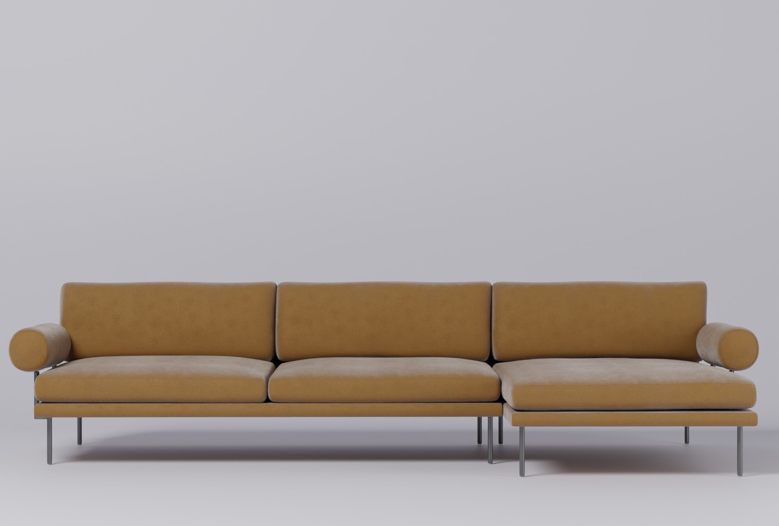Fabric Sofa - orange fabric - Mies Roll - 3D model 3D model 3D model_4