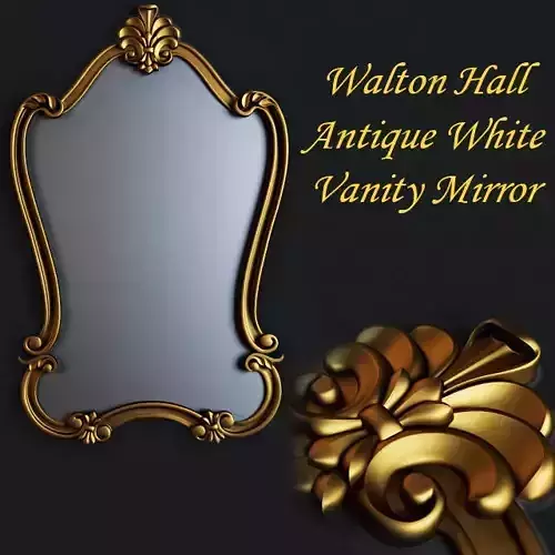  Walton Hall -  Antique White Vanity Mirror